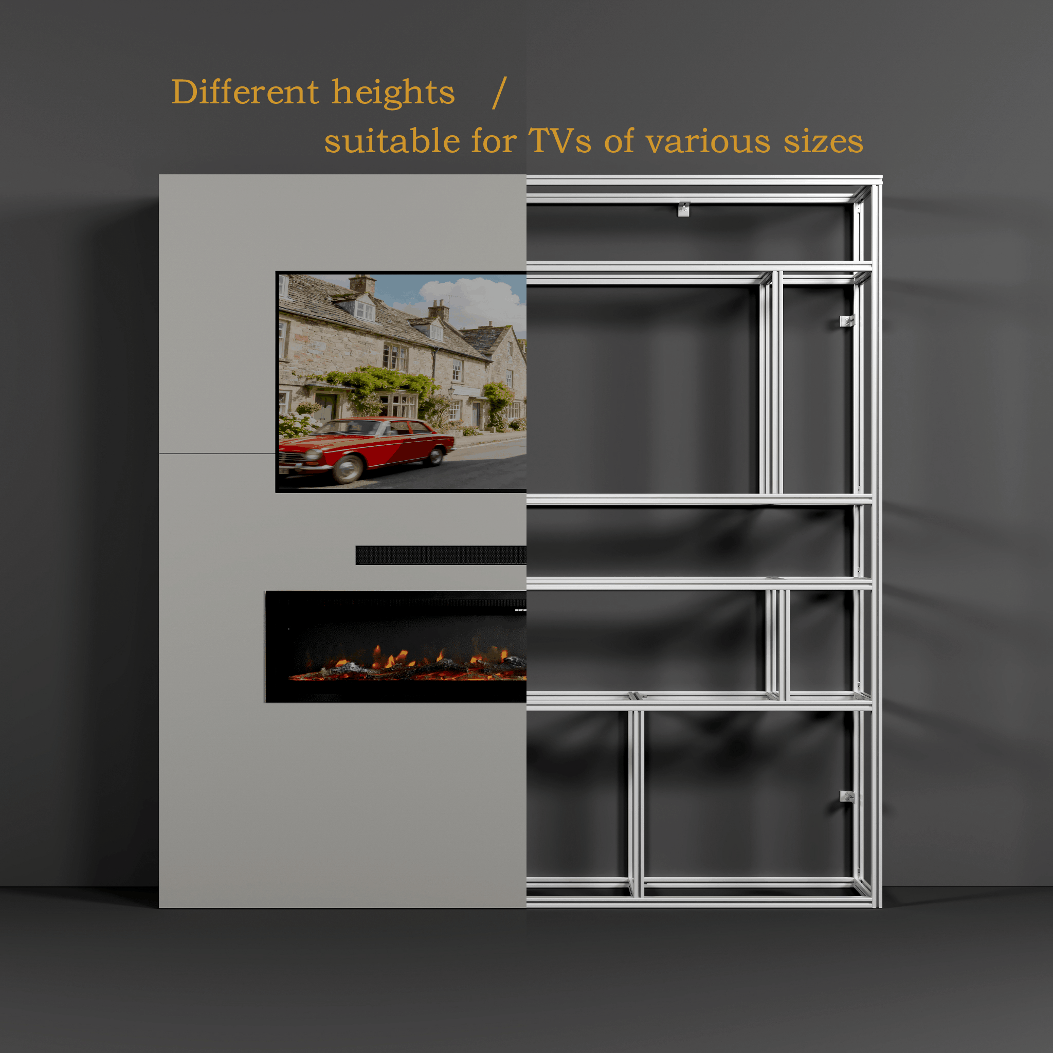 Easy-to-Install Aluminum Profile Media Wall Frame