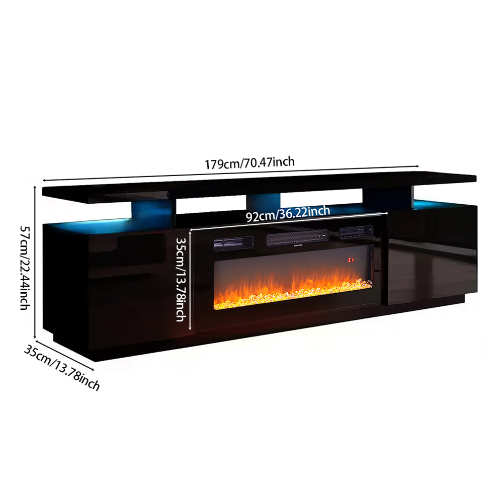 70-Inch Electric Fireplace TV Stand | 12 Flame Colours & Remote Control