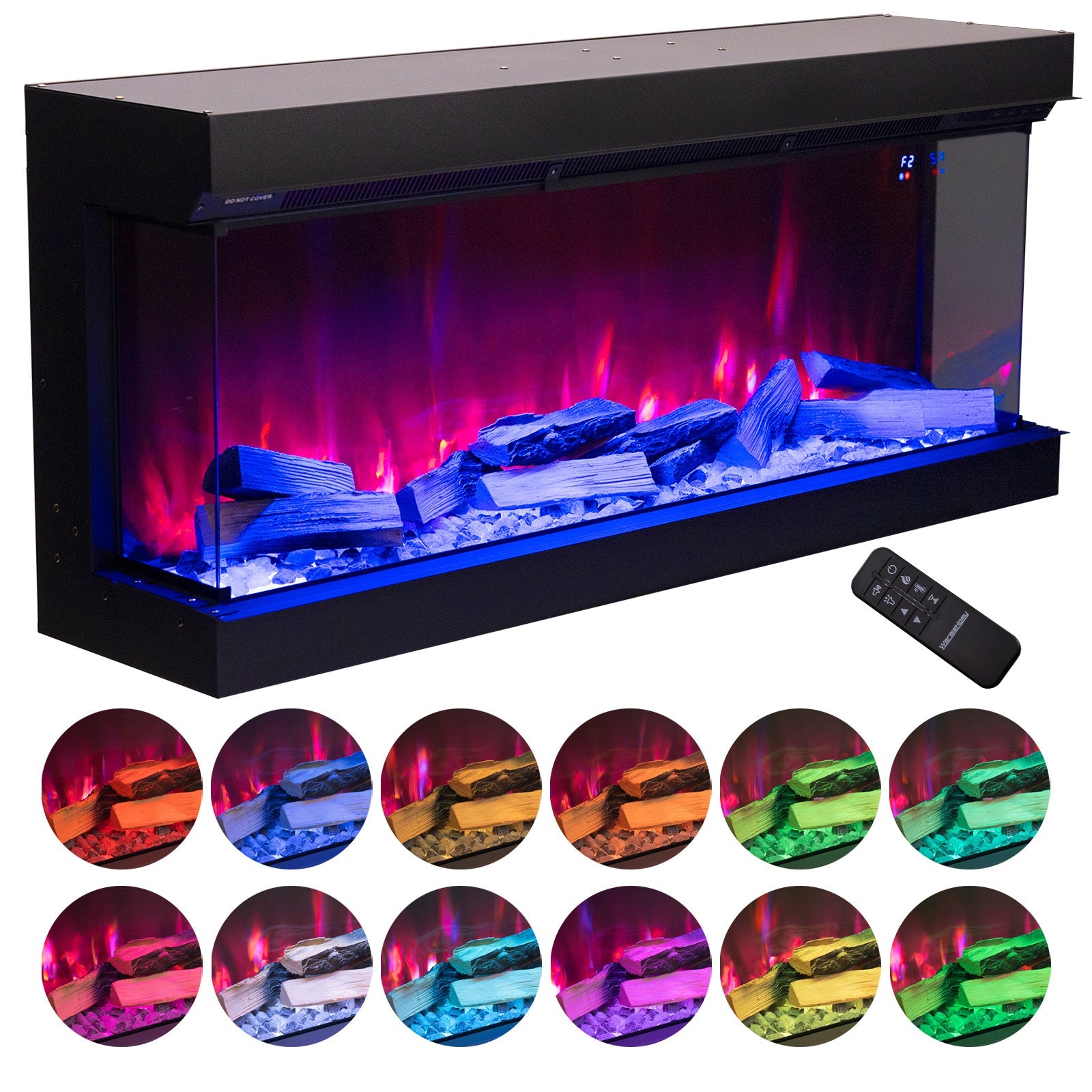 3-Sided Built-in Electric Fireplace