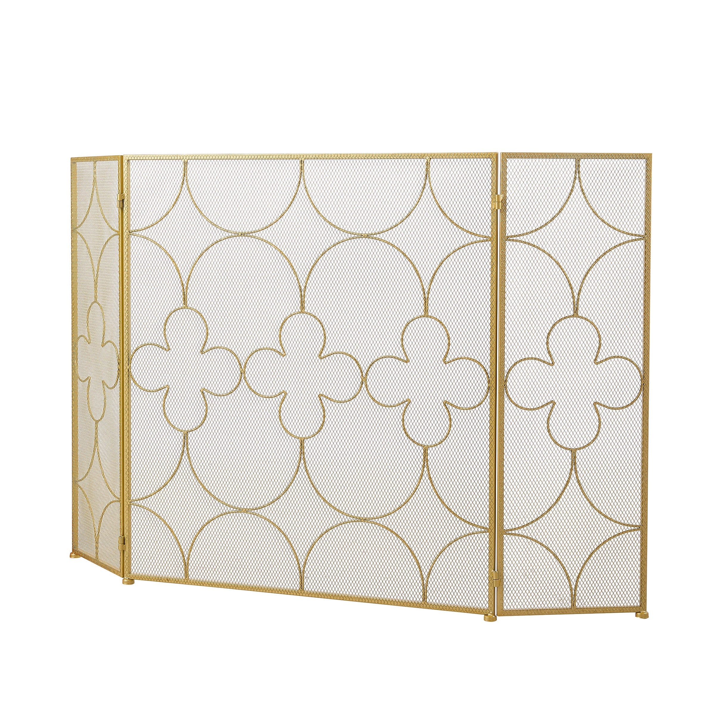 Iron Fireplace Screen Gold Powder Coated – 122x2.3x77.5cm