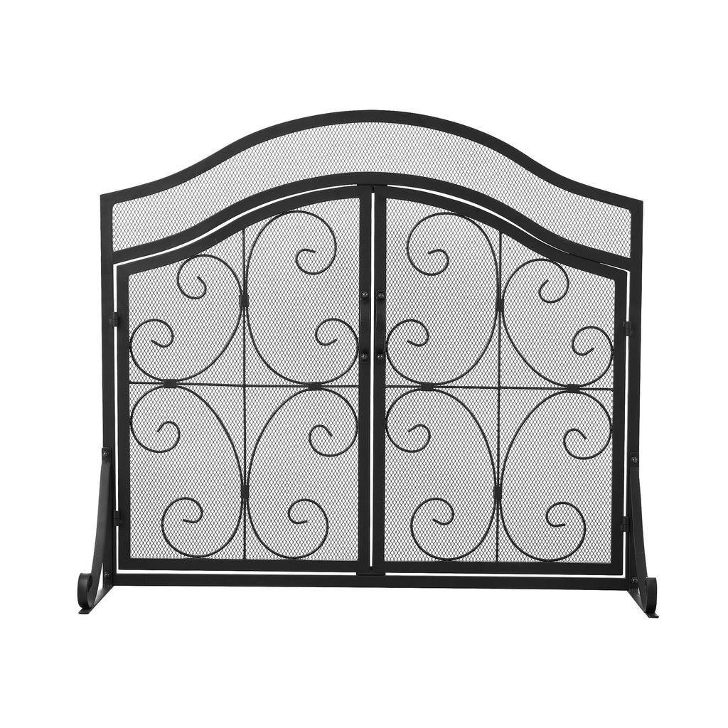 Iron Fireplace Screen Black Powder Coated – 90x32x78.8cm
