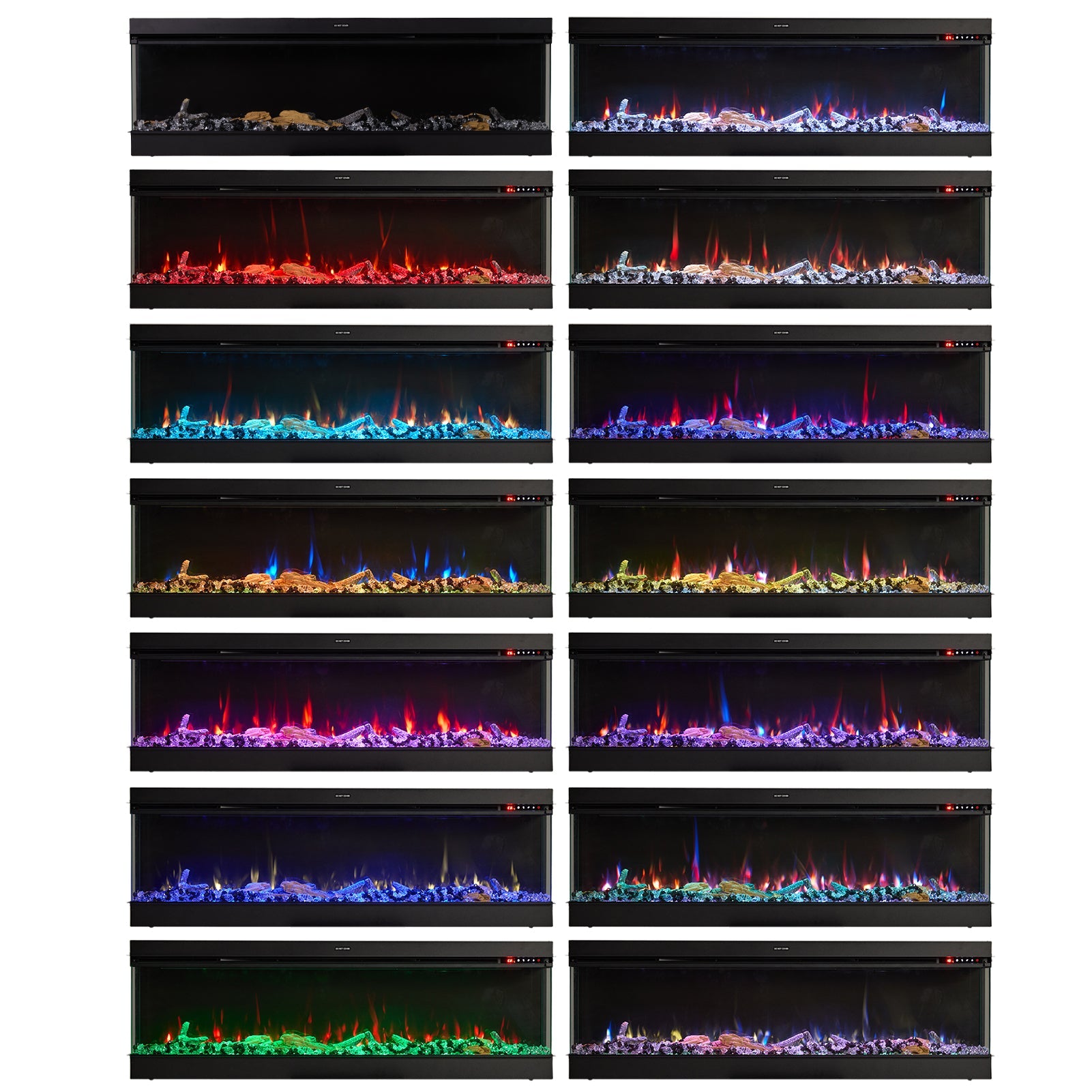 50/60/70/80inch 3-sided Electric Fireplace with Adjustable Color, Temperature and Timing, Controlled by APP