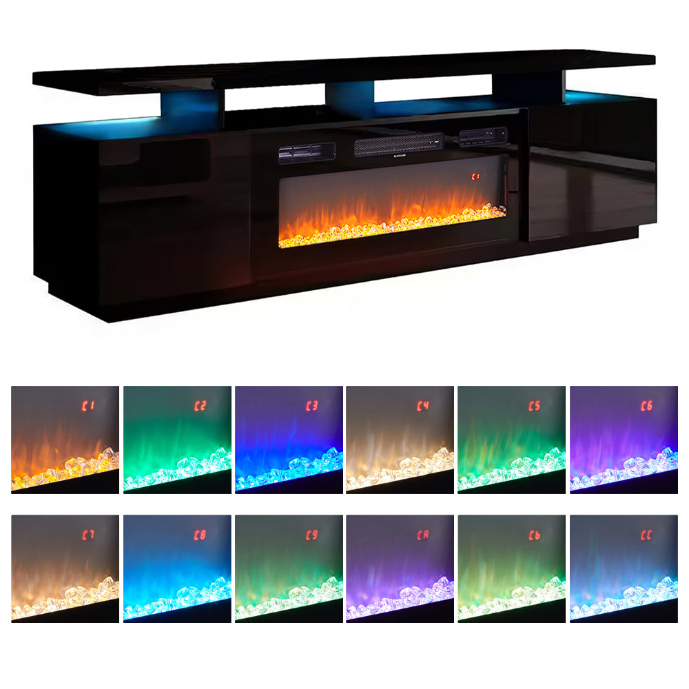 70-Inch Electric Fireplace TV Stand | 12 Flame Colours & Remote Control
