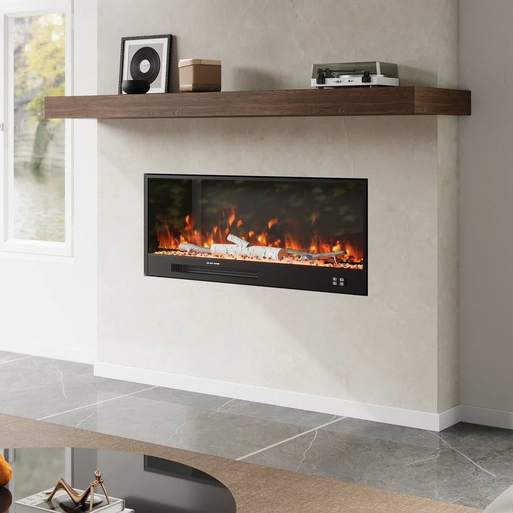 33/46/58inch WiFi Electric Fireplace with LED Display, Realistic Flame Effect & App Control