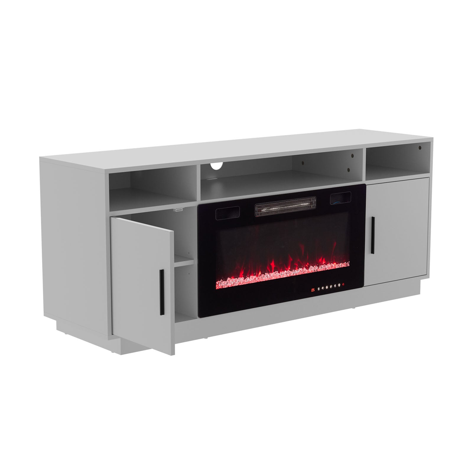 30Inch Electric Fireplace with TV Stand | Large Media Cabinet with 24 Colour Options