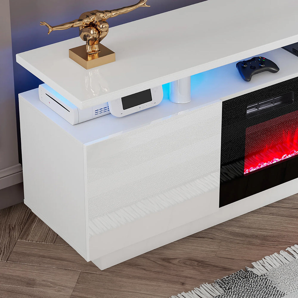 70-Inch Electric Fireplace TV Stand | 12 Flame Colours & Remote Control