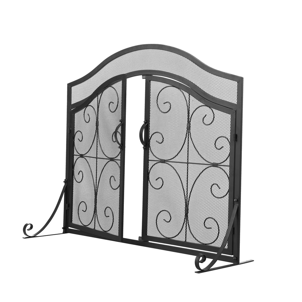 Iron Fireplace Screen Black Powder Coated – 90x32x78.8cm