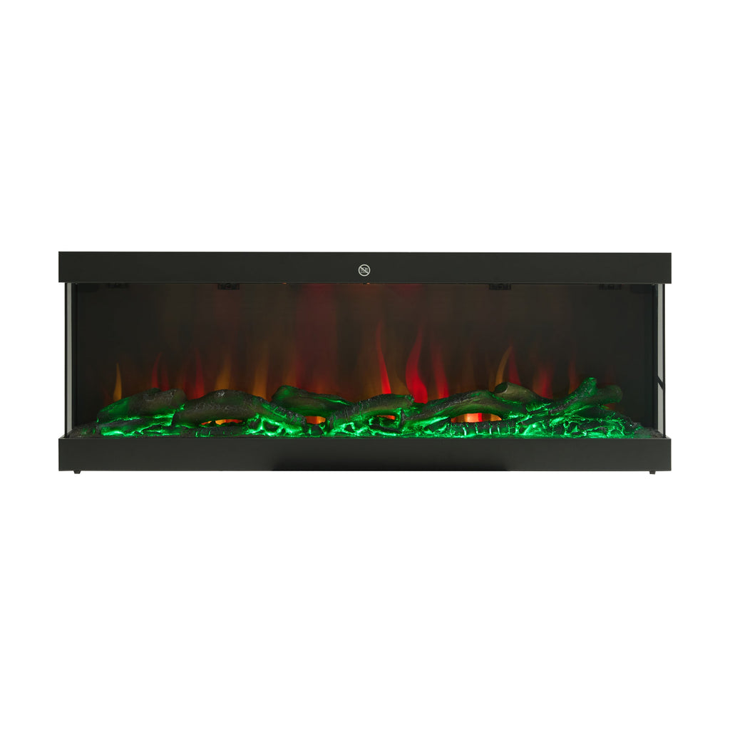 Smallbee 3-Sided Panoramic Media Wall Electric Fireplace, WiFi App Control