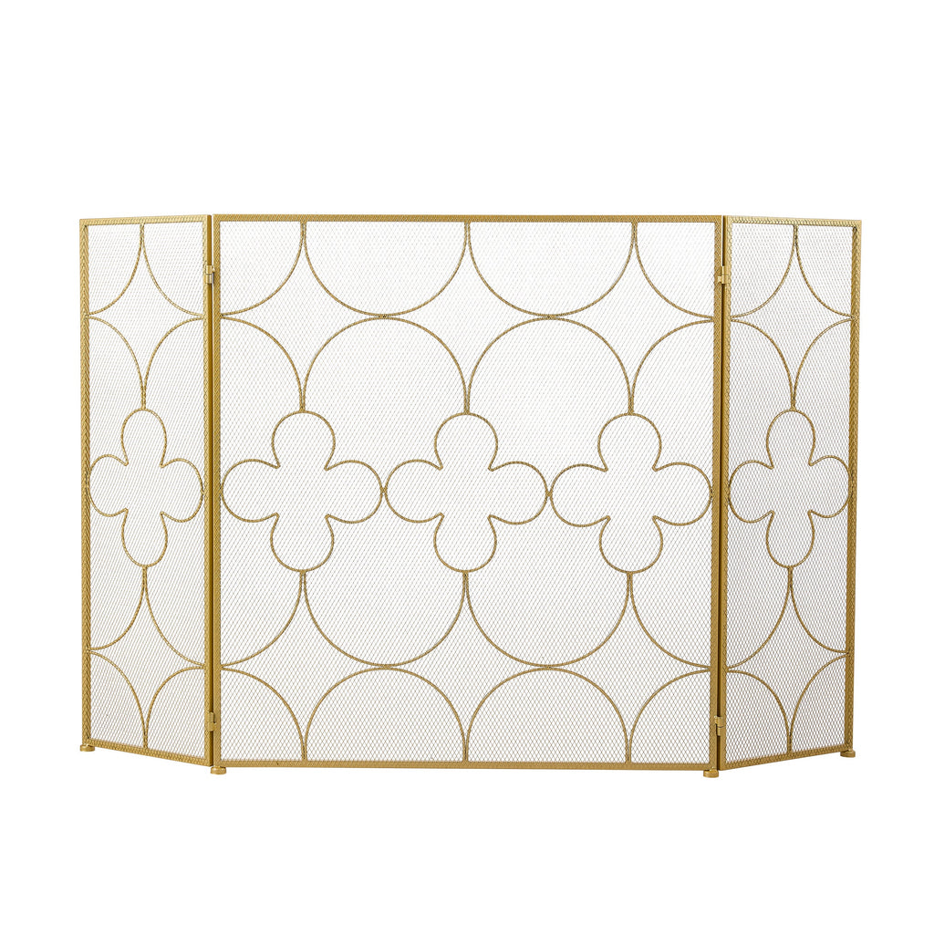Iron Fireplace Screen Gold Powder Coated – 122x2.3x77.5cm