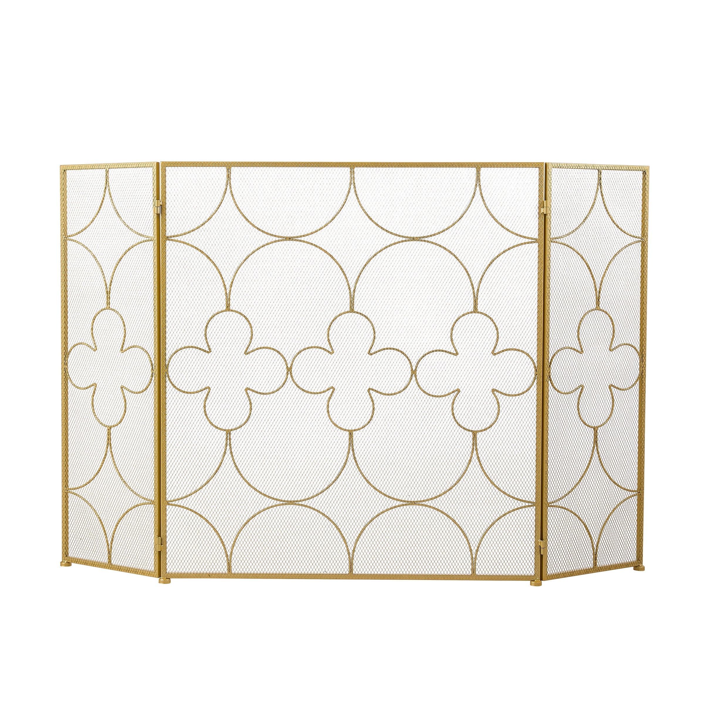 Iron Fireplace Screen Gold Powder Coated – 122x2.3x77.5cm