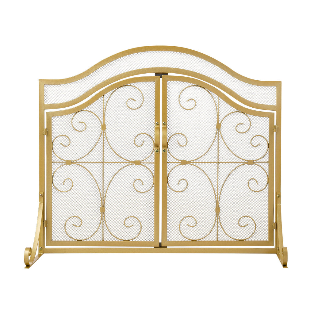 Iron Fireplace Screen Gold Powder Coated – 90x32x78.8cm