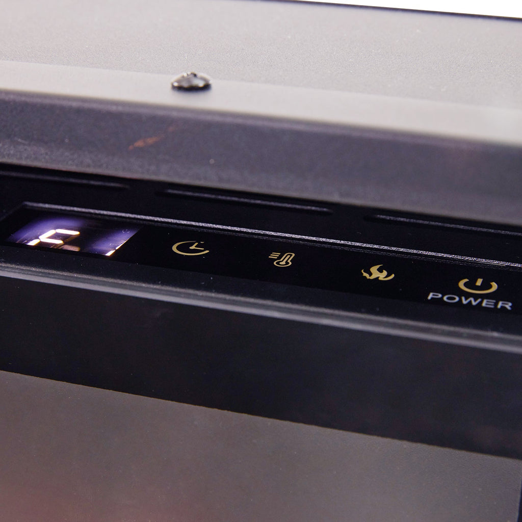 40/50/60inch Black Wall Mounted & Recessed Electric Fireplace with Adjustable Flame & Brightness