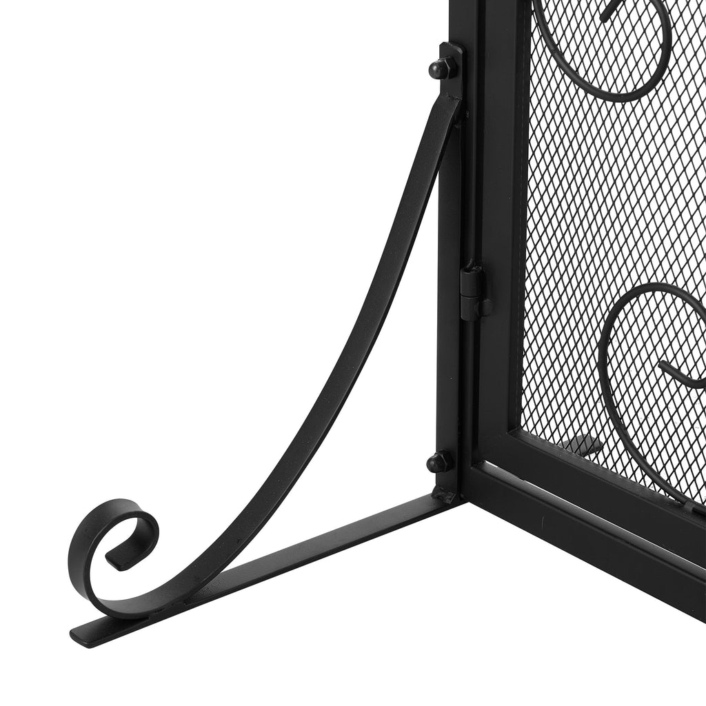 Iron Fireplace Screen Black Powder Coated – 90x32x78.8cm