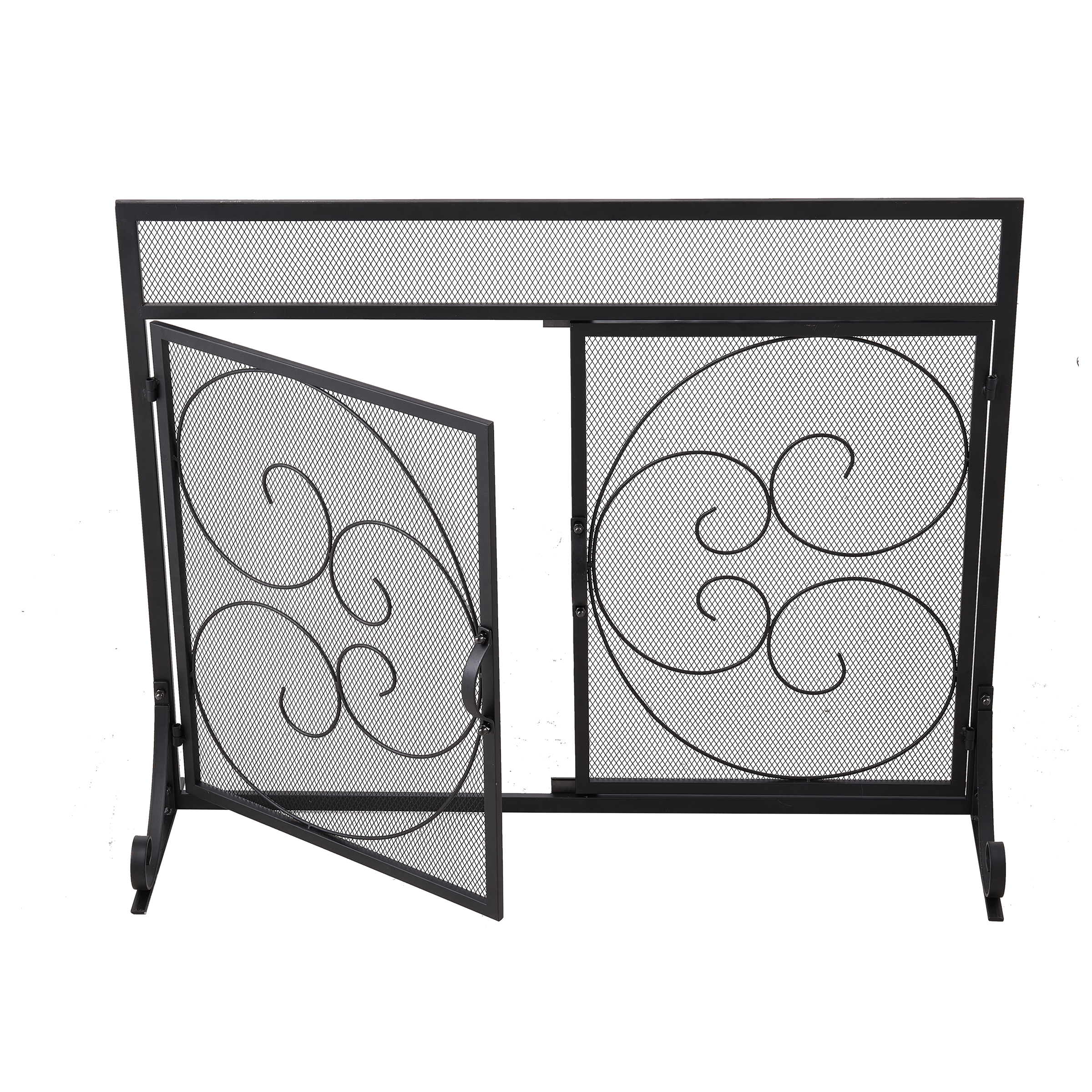 Iron Fireplace Screen Black Powder Coated – 89x25x71.5cm
