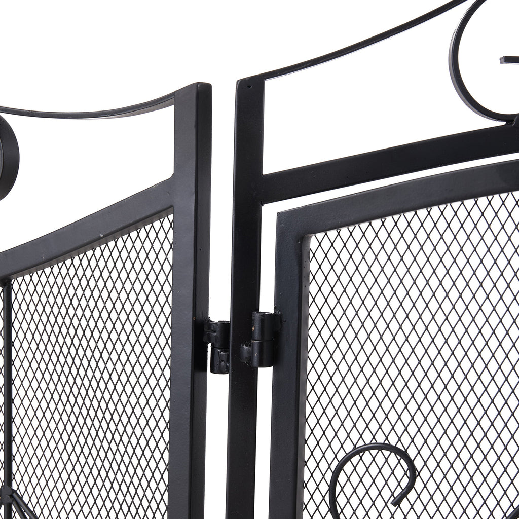 Iron Fireplace Screen Black Powder Coated – 114.7x84x16.5cm