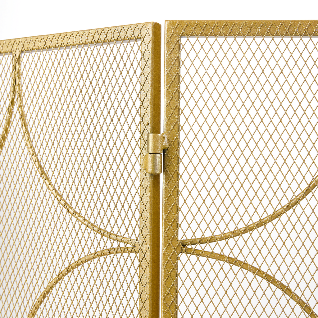 Iron Fireplace Screen Gold Powder Coated – 122x2.3x77.5cm