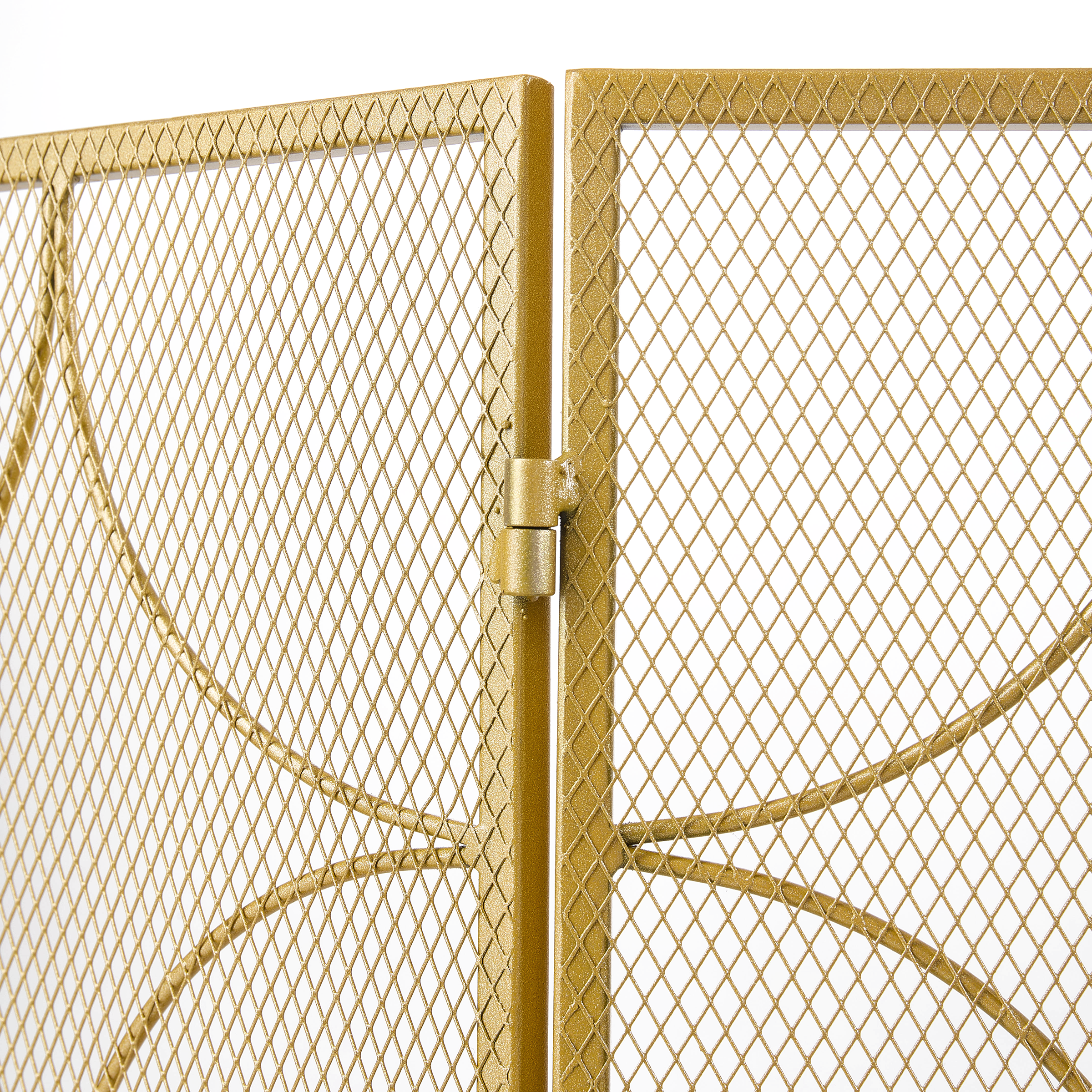 Iron Fireplace Screen Gold Powder Coated – 122x2.3x77.5cm