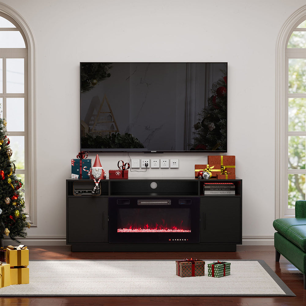 30Inch Electric Fireplace with TV Stand | Large Media Cabinet with 24 Colour Options