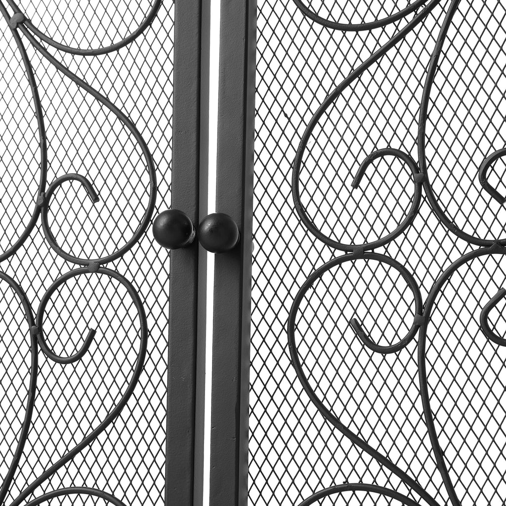 Iron Fireplace Screen Black Powder Coated – 114.7x84x16.5cm