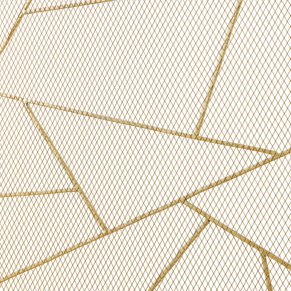 Triple-Fold Iron Fireplace Screen Gold Frame – 132x1x80cm