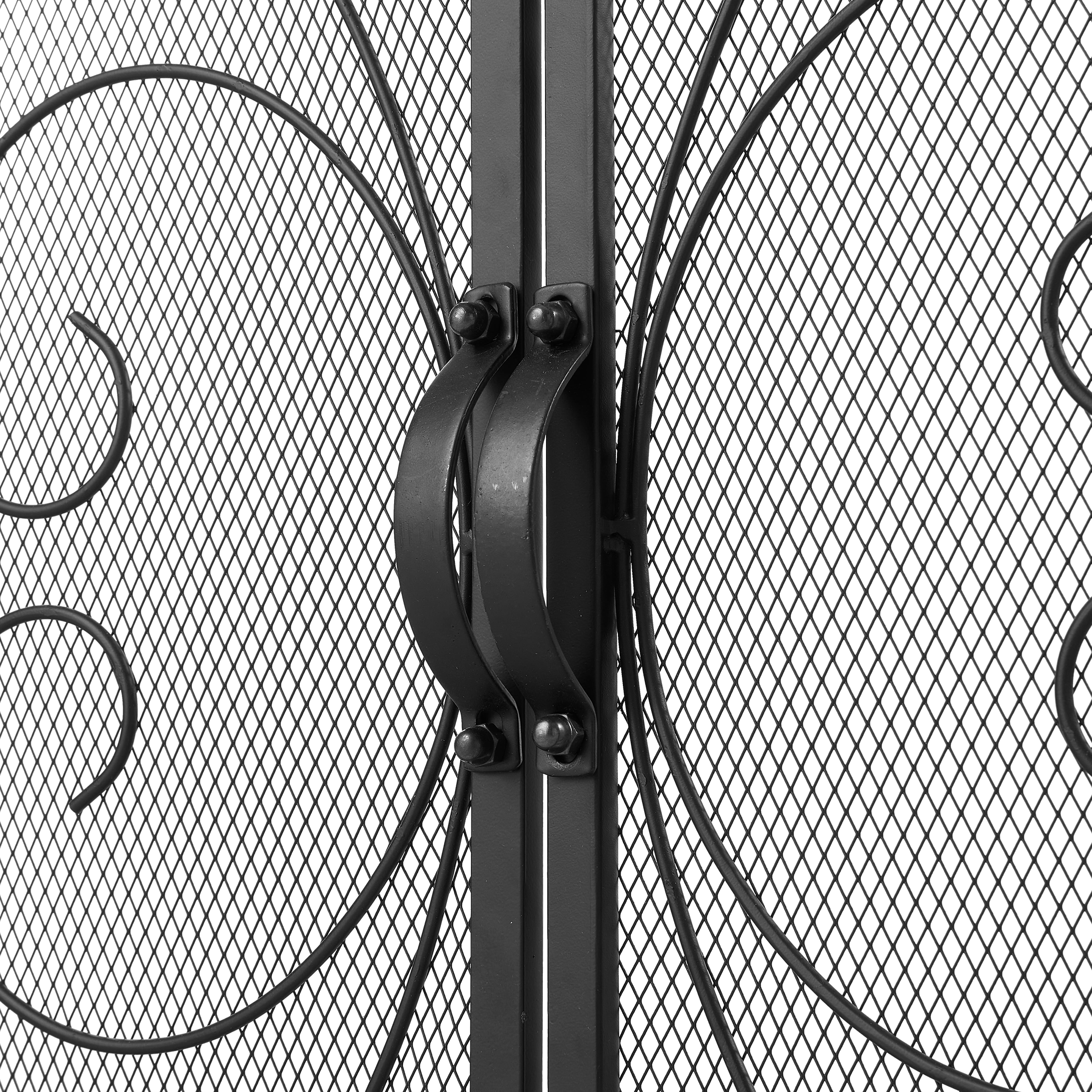 Iron Fireplace Screen Black Powder Coated – 89x25x71.5cm