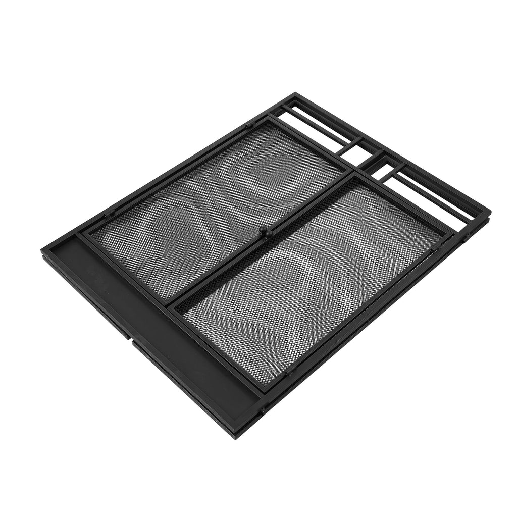 Iron Fireplace Screen with 4-Piece Tool Set Black Powder Coated – 122x1.3x80cm