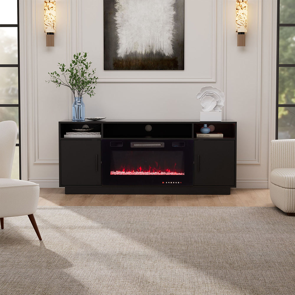 30Inch Electric Fireplace with TV Stand | Large Media Cabinet with 24 Colour Options