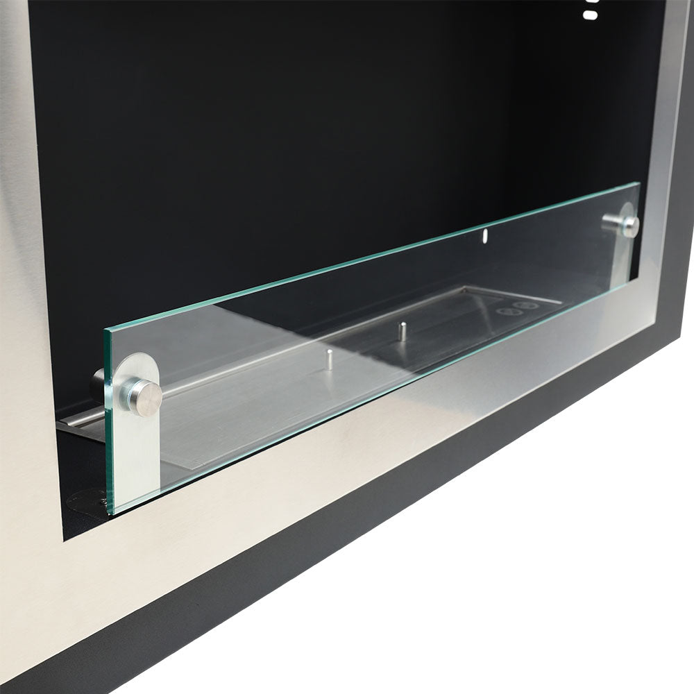 45inch Bio Ethanol Built in Recessed Wall Mount  Fireplace Silver