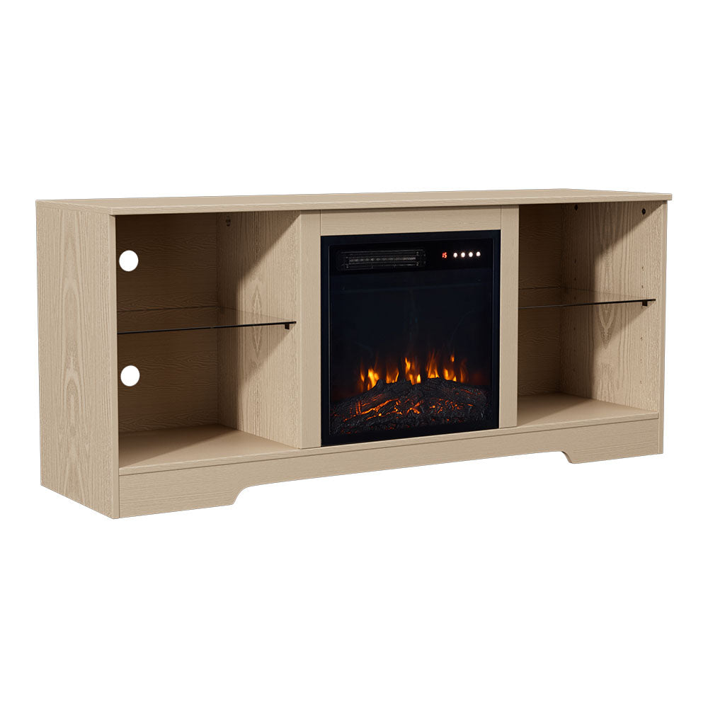Fireplace Cabinet with 18inch Electric Fire | Touchscreen-enabled, remote-controlled, timer-operated