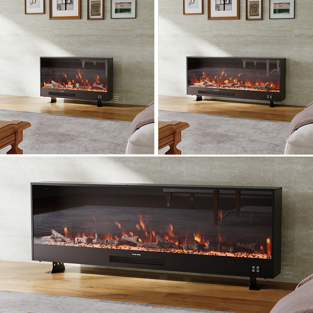 33/46/58inch WiFi Electric Fireplace with LED Display, Realistic Flame Effect & App Control