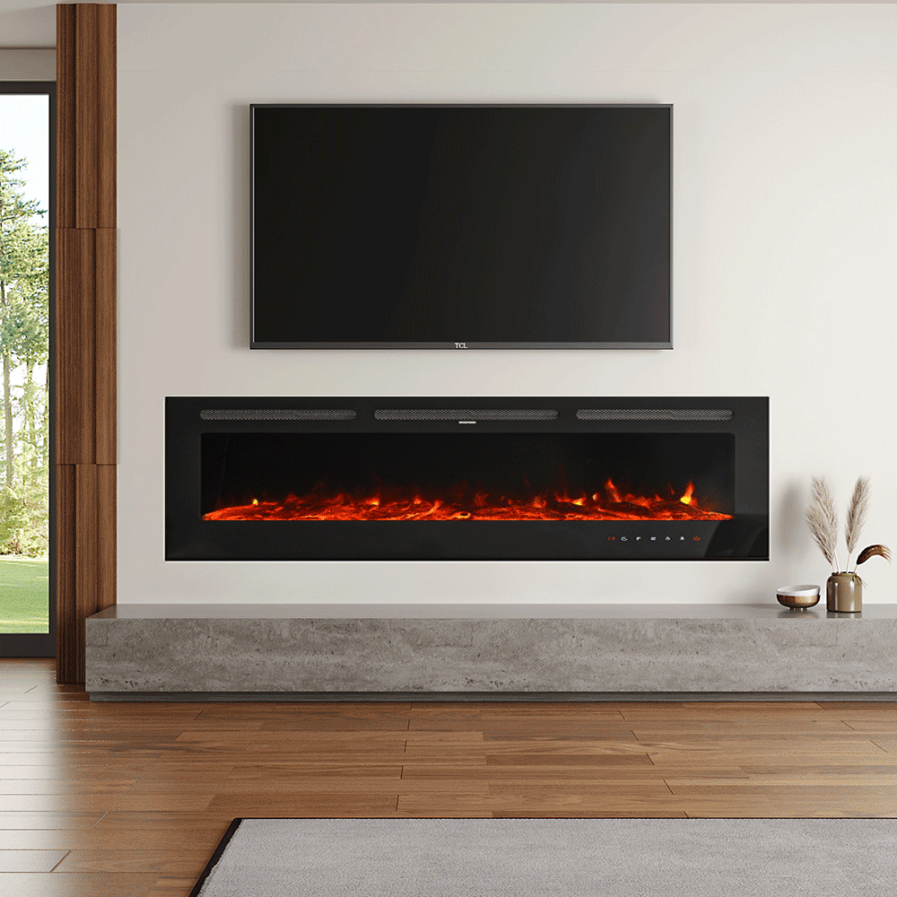 40/50/60/70/80inch Remote-Controlled LED Wall Mounted Electric Fireplace