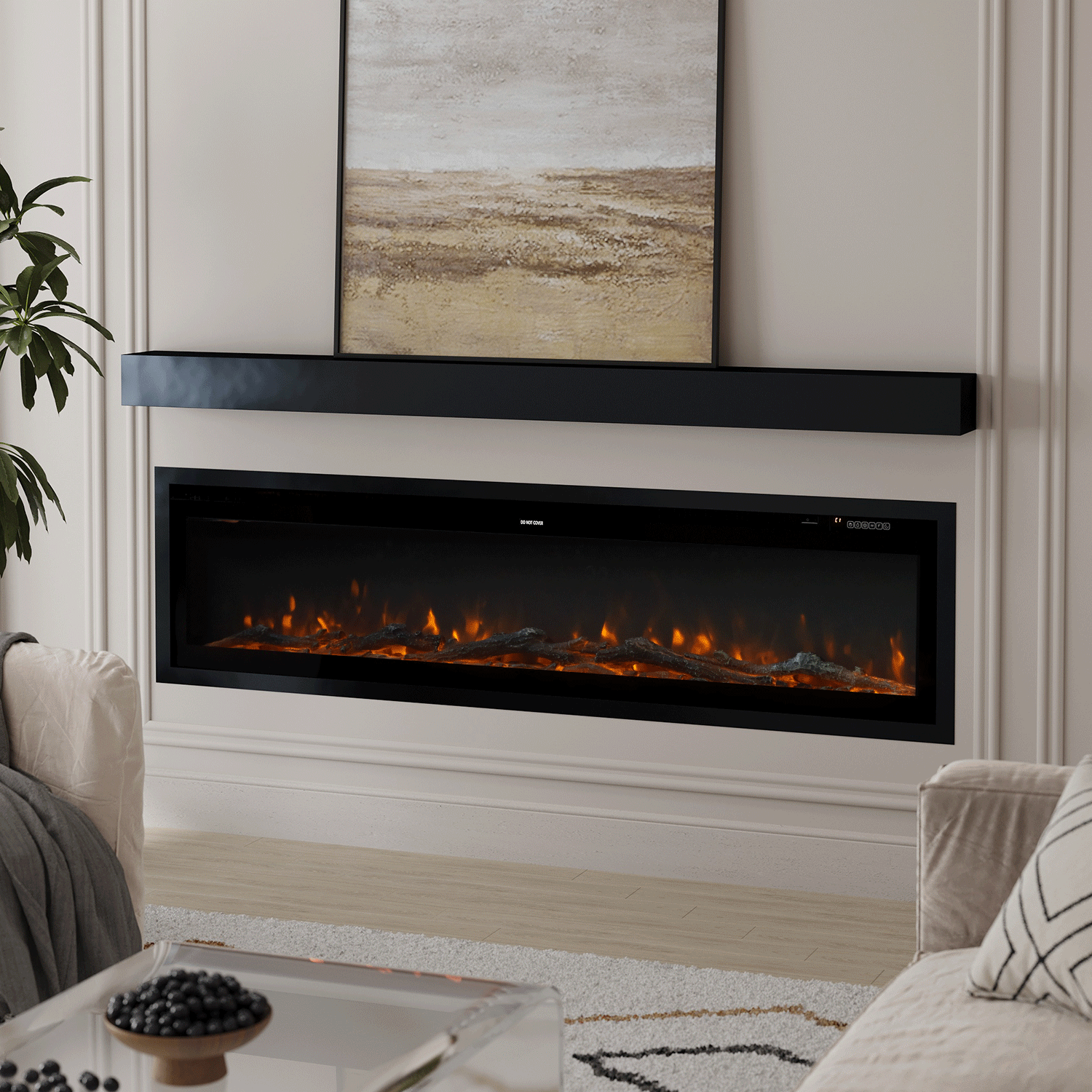 70/80/100 Inch Electric Fireplace with Remote 9 Flame Colours Freestanding Fireplaces