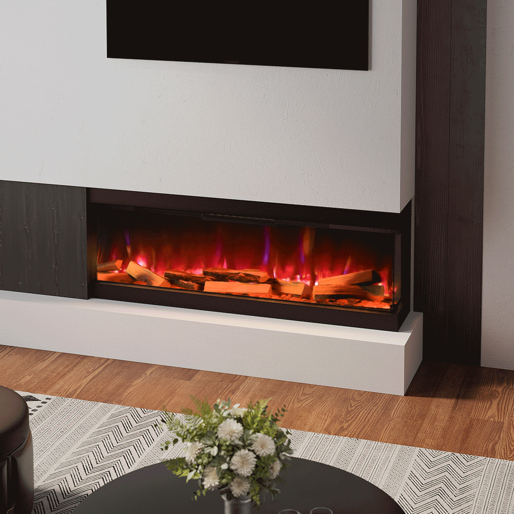 Wifi-Enabled 2/ 3-Sided Built-in Electric Fireplace with Crackling Sound