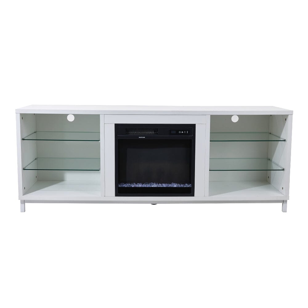 Freestanding TV Stand Entertainment Center with 19" Fireplace