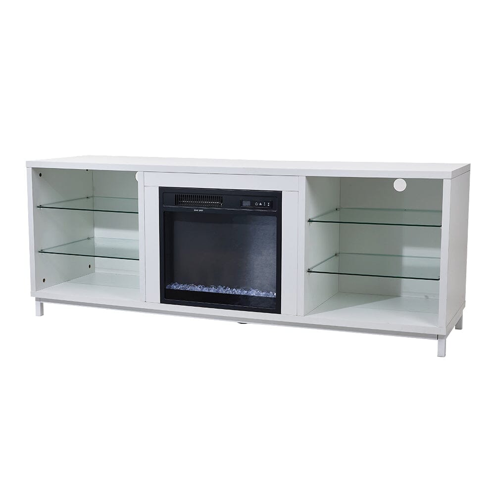 Freestanding TV Stand Entertainment Center with 19" Fireplace