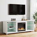 Freestanding TV Stand Entertainment Center with 19" Fireplace