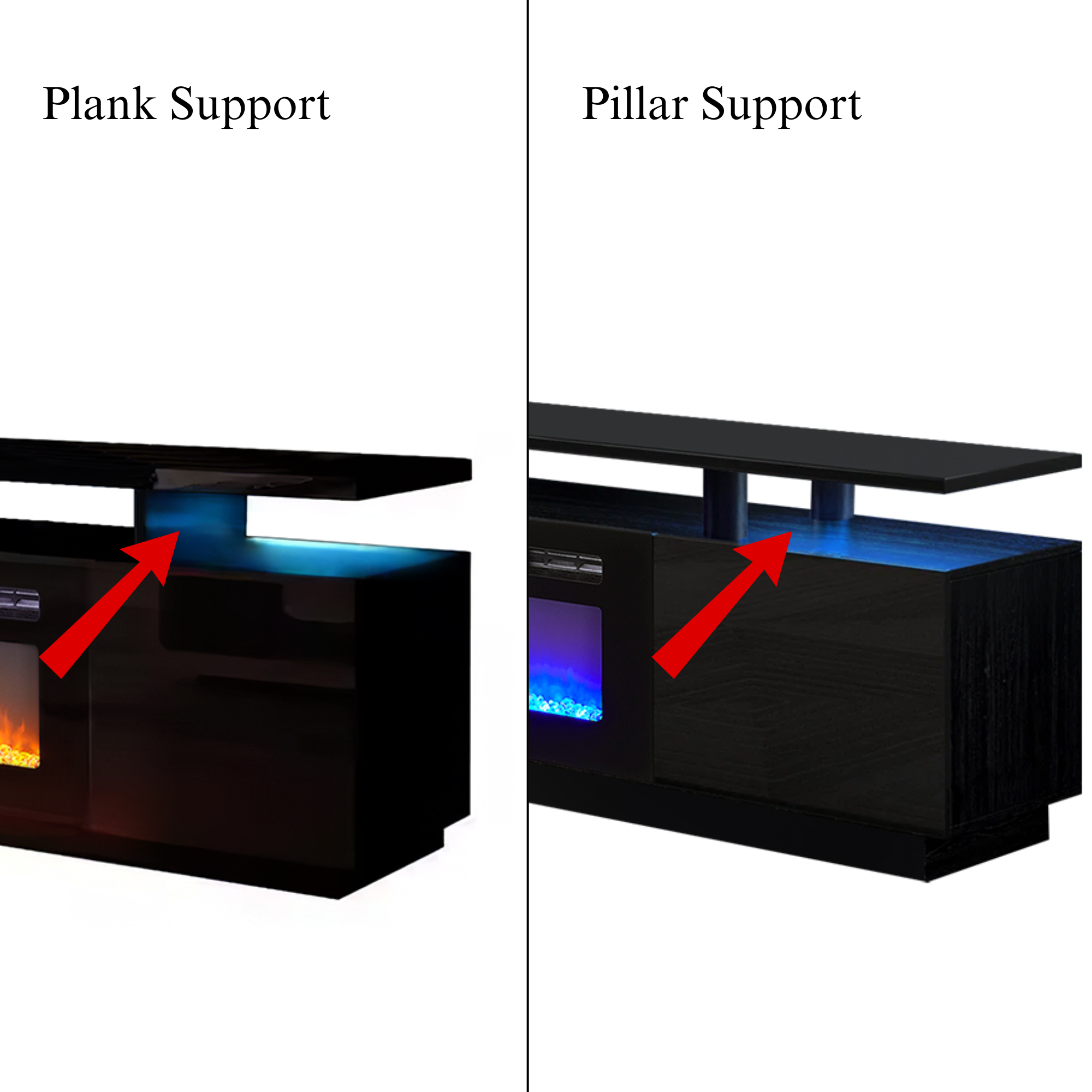 70-Inch Electric Fireplace TV Stand | 12 Flame Colours & Remote Control