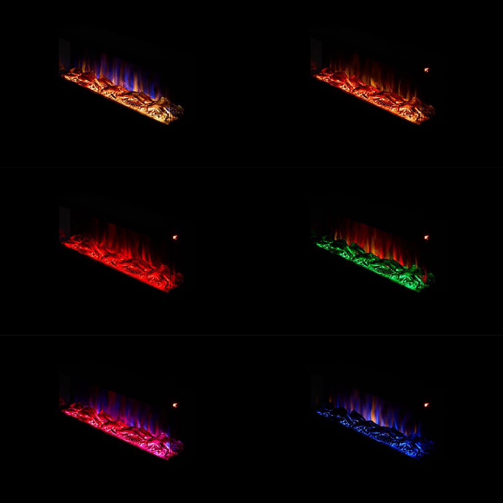 Smallbee 3-Sided Panoramic Media Wall Electric Fireplace, WiFi App Control