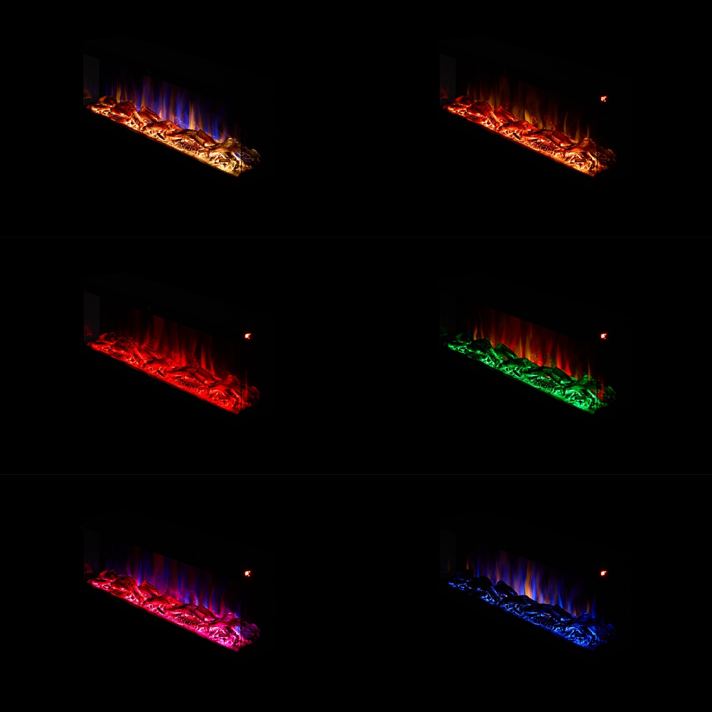 Smallbee 3-Sided Panoramic Media Wall Electric Fireplace, WiFi App Control