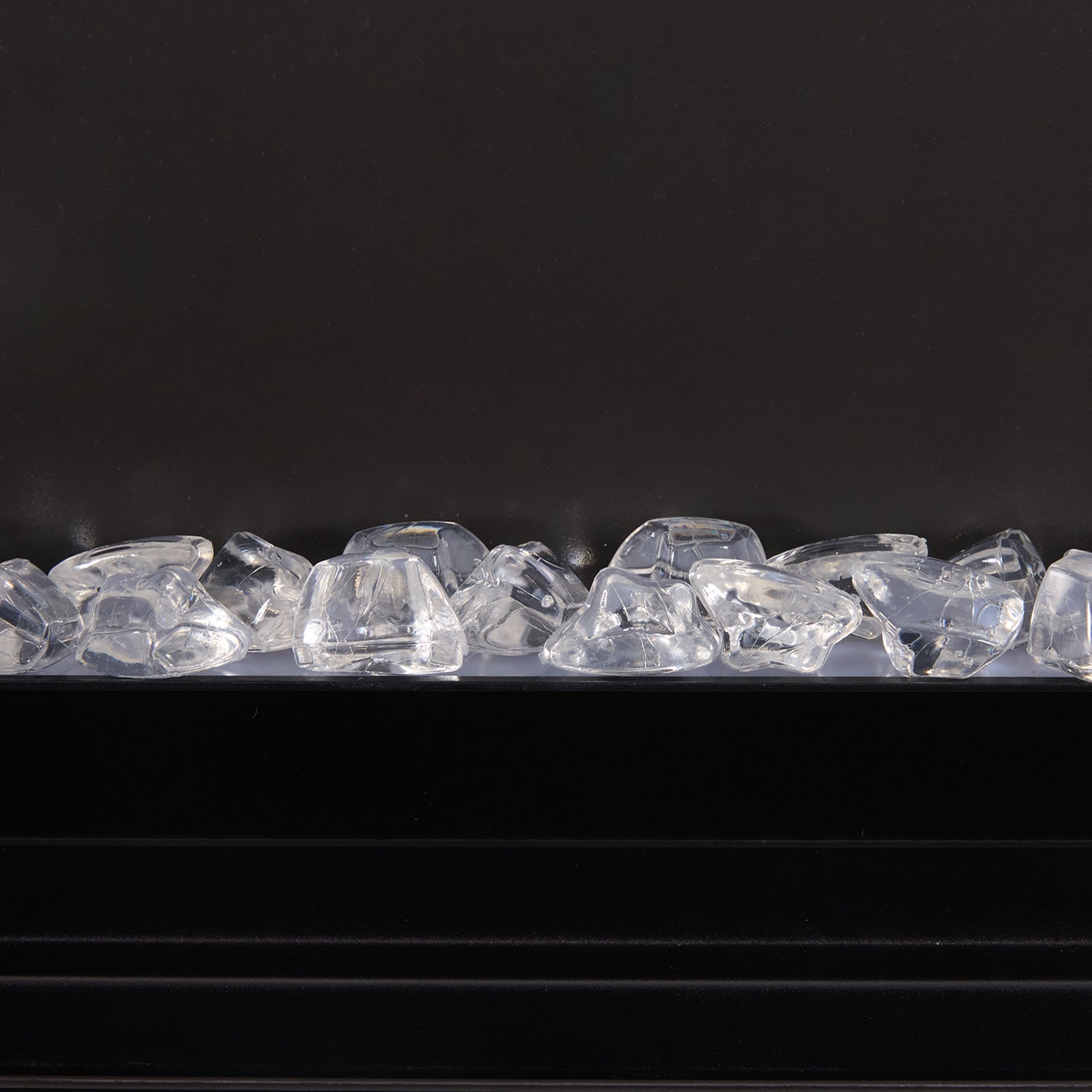 40/50/60inch Black Wall Mounted & Recessed Electric Fireplace with Adjustable Flame & Brightness