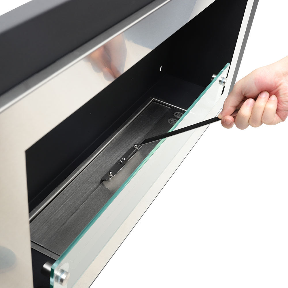 45inch Bio Ethanol Built in Recessed Wall Mount  Fireplace Silver