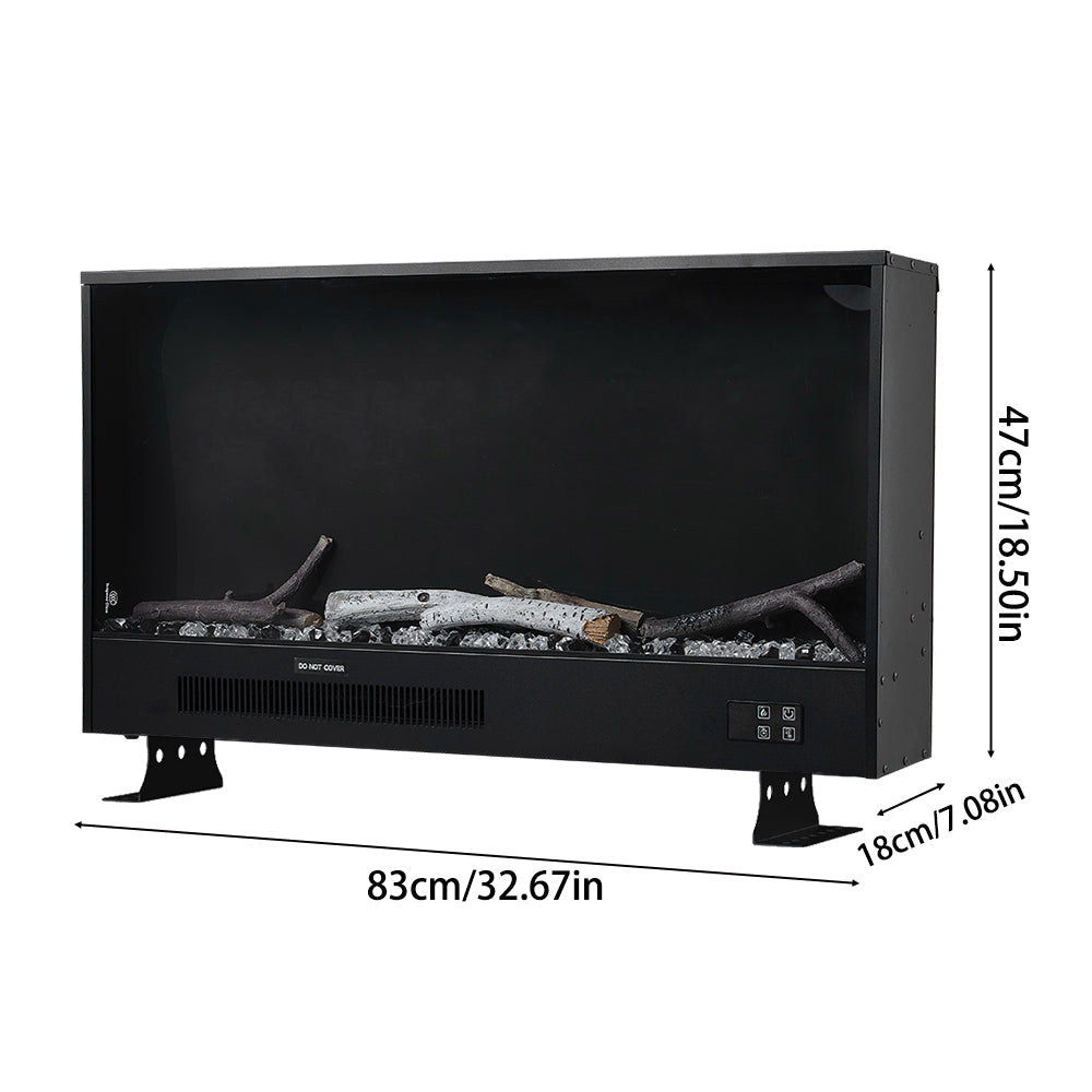 33/46/58inch WiFi Electric Fireplace with LED Display, Realistic Flame Effect & App Control
