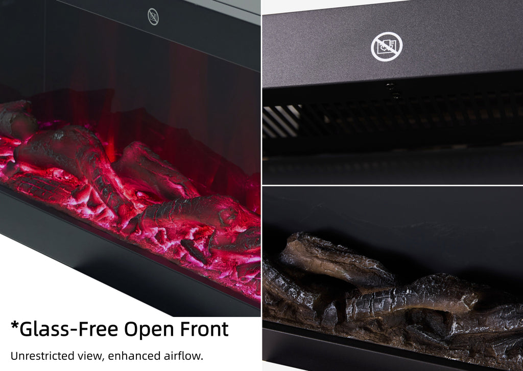 Smallbee 3-Sided Panoramic Media Wall Electric Fireplace, WiFi App Control