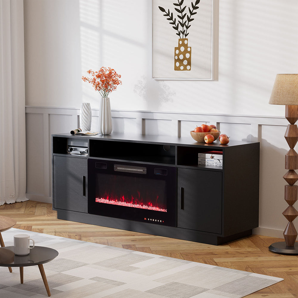30Inch Electric Fireplace with TV Stand | Large Media Cabinet with 24 Colour Options
